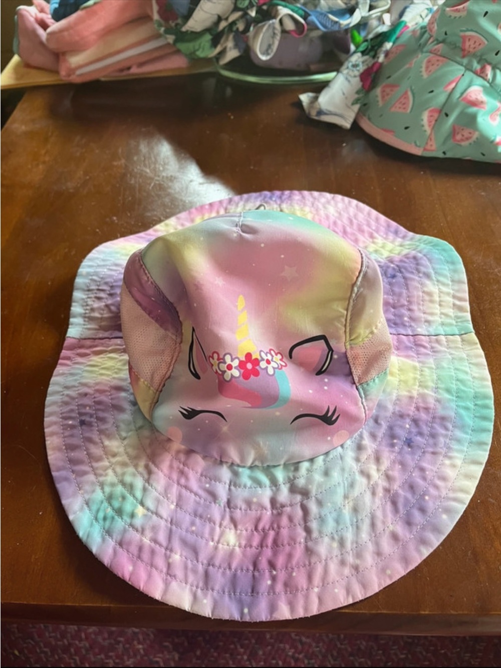 Kids Unicorn Bucket Hat - Pastel Rainbow